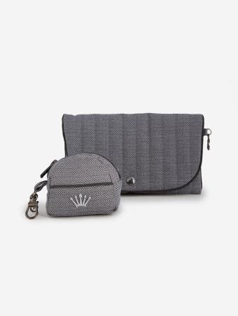 First Grey Refilable Wet Wipes Travel Pouch