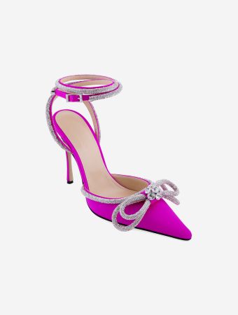 Mach & Mach Fuchsia Fuchsia Satin Double Bow High Heels