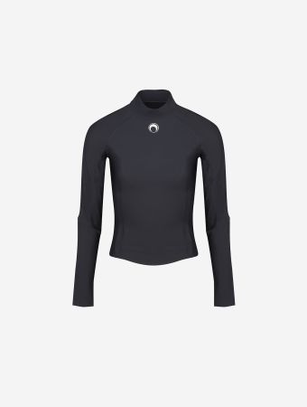 Marine Serre Black Second Skin Training Top Bodysuit