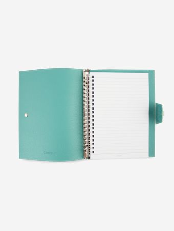 Concepto White Green With Mint Green Crocodile Clasp Notebook.