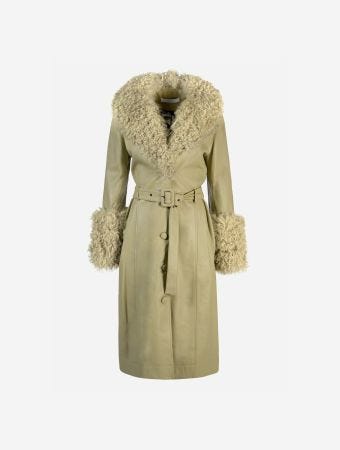 Saks Potts Sage Foxy Shearling Coat