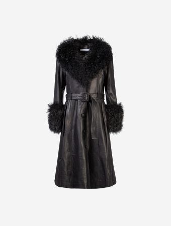 Saks Potts Black Foxy Shearling Coat
