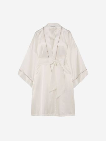 Olivia Von Halle Ivory Oyster Core Mimi Kimono