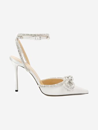 Mach & Mach White Double Bow High Heels