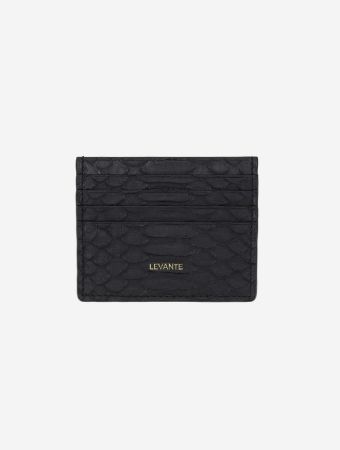 Levante Black Matt Python Card Holder