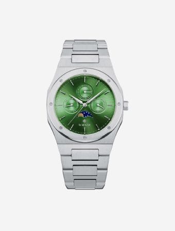 La Montre Green Strap Stainless Steel Men Watch