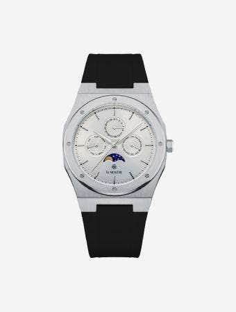 La Montre White Strap Black Rubber Men Watch