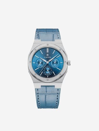 La Montre Blue Strap Blue Leather Ladies Watch