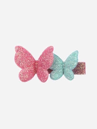 Milk X Soda Pink/Mint Twin Butterflies Hair Clip