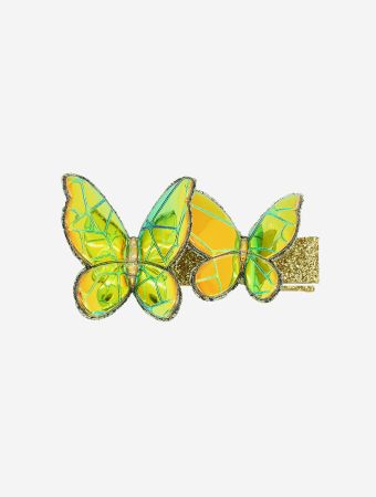 Milk X Soda Shiny Green Twin Butterflies Hair Clip