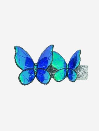 Milk X Soda Shiny Blue Twin Butterflies Hair Clip