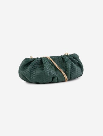 Levante Luxury Dark Green Python Shoulder Bag
