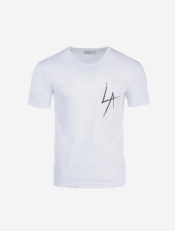 Local Authority White La Slash Pocket T Shirt
