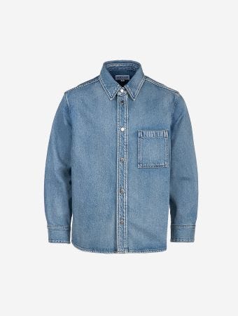 Solid Homme Blue Back Logo Denim Shirt
