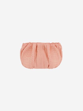 Levante Pink Pearl Pouch Python Shoulder Bag