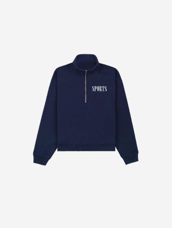 Sporty & Rich Navy Sports Quarter Zip
