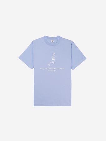 Sporty & Rich Periwinkle Live Longer T Shirt