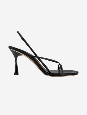 Studio Amelia Black Sheep Nappa Wishbone Heels