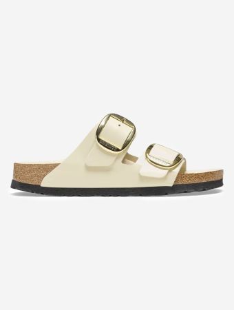 Birkenstock Beige High-Shine Ecru Arizona Big Buckle Lena Hex Sandals
