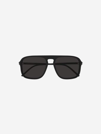 Saint Laurent Shny Sld Black Square Recycled Acetate Mens Sunglasses