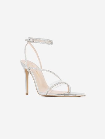 Andrea Wazen Silver Dassy Sandal Pumps 105 Mm