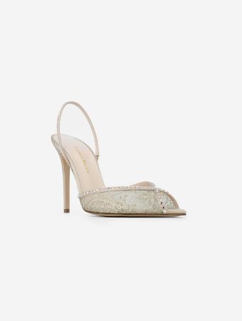 Andrea Wazen KATY SLING LACE - 105 MM - CHAMPAGNE