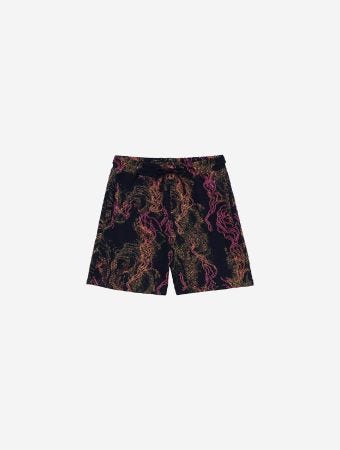 Les Benjamins Blk Seaweed Regular Shorts