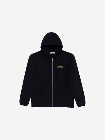 Les Benjamins Black Relaxed Zip Hoodie
