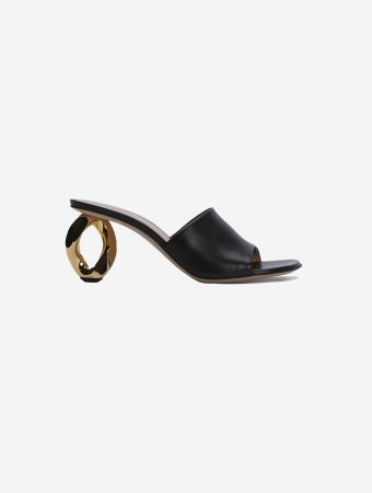 JW Anderson Black Gold Chain Mule Heels