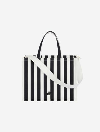 Patou Black Stripes Patou Large Tote Bag