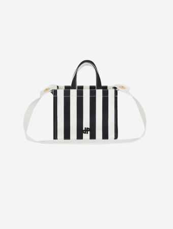 Patou Black Stripes Patou Small Tote Bag