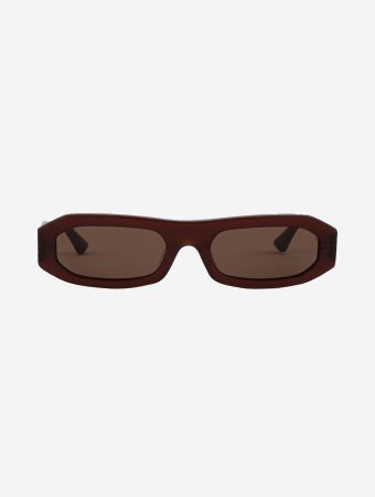 Karen Wazen Burgundy Hazel Rectangle Sunglasses