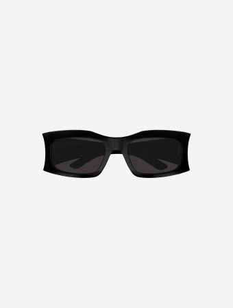 Balenciaga Black Grey Squared Sunglasses