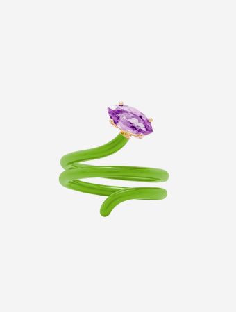Bea Bongiasca Pistachio Looped Vine Ring