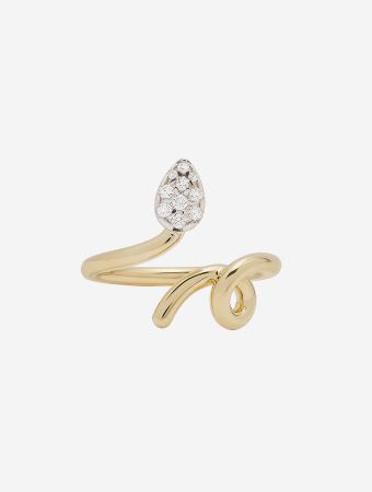 Bea Bongiasca Yellow Gold Baby Vine Pavè Ring