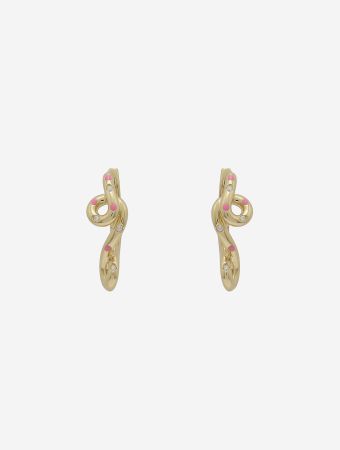 Bea Bongiasca Bubblegum Double Loop Huggies Earrings