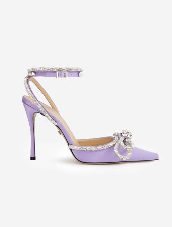 Mach & Mach Lavender Double Bow Lavender Satin High Heels