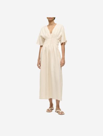 Staud Natural Lauretta Midi Dress