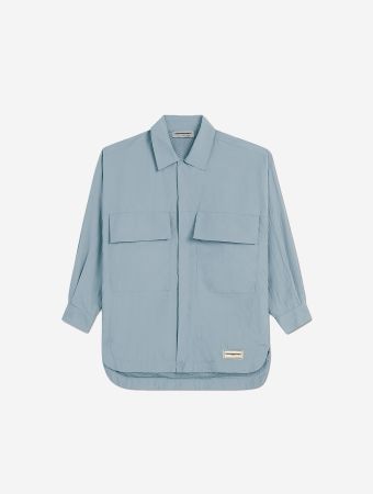 The Giving Movement Powder Blue Shell Pocket Shacket