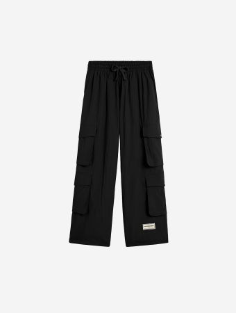 The Giving Movement Pitch Black Shell Wide Leg Pocket Pants