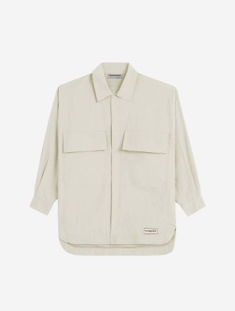 The Giving Movement Off White Shell Pocket Shacket