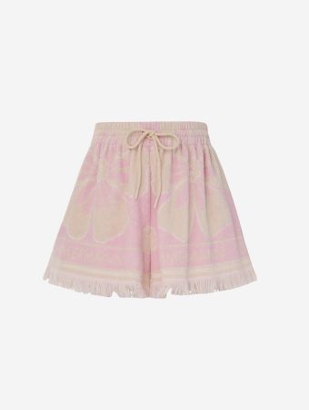 Zimmermann Pink Cream Pop Towelling Shorts