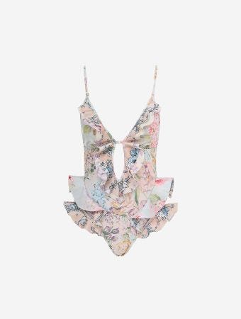 Zimmermann Spliced Halliday Waterfall Frill One-Piece