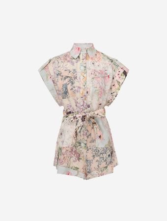 Zimmermann Spliced Halliday Cuffed Playsuit