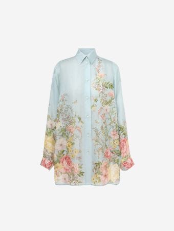 Zimmermann Blue Floral Waverly Relaxed Shirt