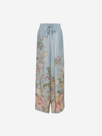 Zimmermann Blue Floral Waverly Relaxed Pants