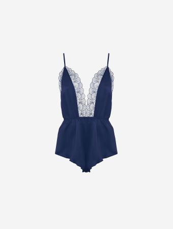 Bluebella Navy Blue Vermont Luxury Satin Teddy