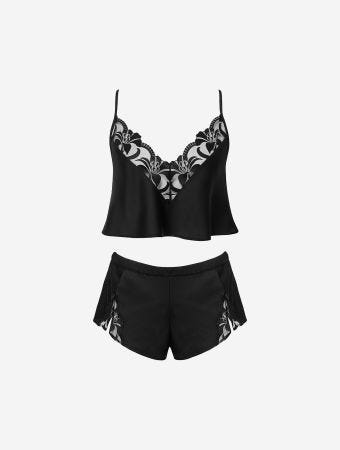 Bluebella Black Leonora Luxury Satin Cami And Short Set