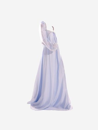 Velvety Summer Dream Embroidered Dress With Puff Sleeves