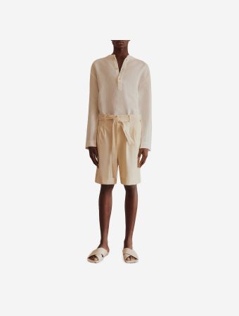 Commas White Linen Popover Shirt